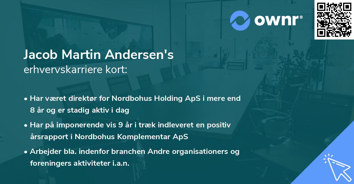 Jacob Martin Andersen's erhvervskarriere kort