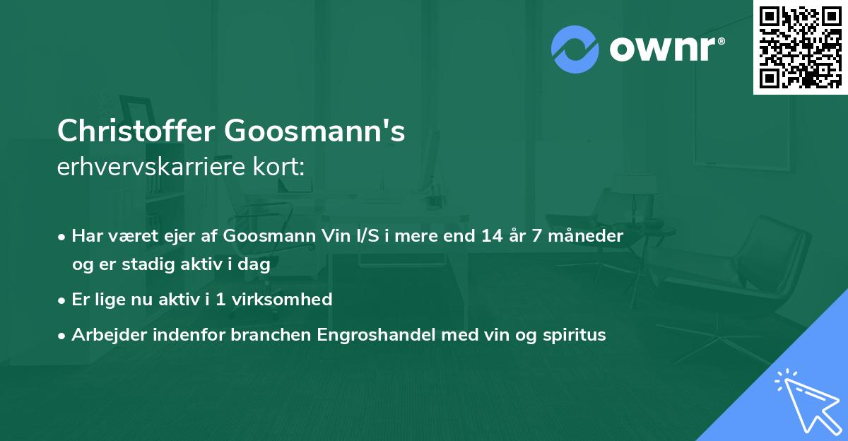 Christoffer Goosmann's erhvervskarriere kort