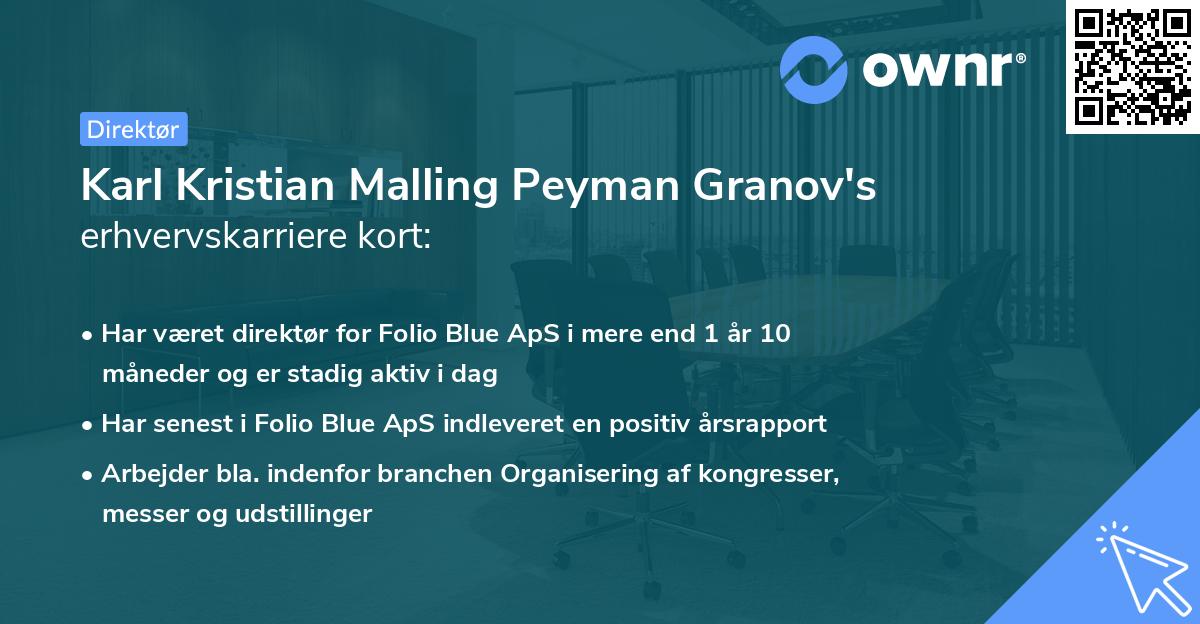 Karl Kristian Malling Peyman Granov's erhvervskarriere kort