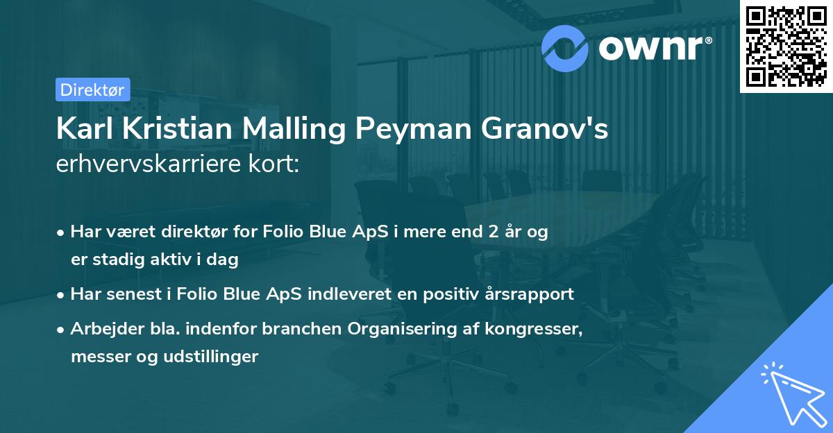 Karl Kristian Malling Peyman Granov's erhvervskarriere kort
