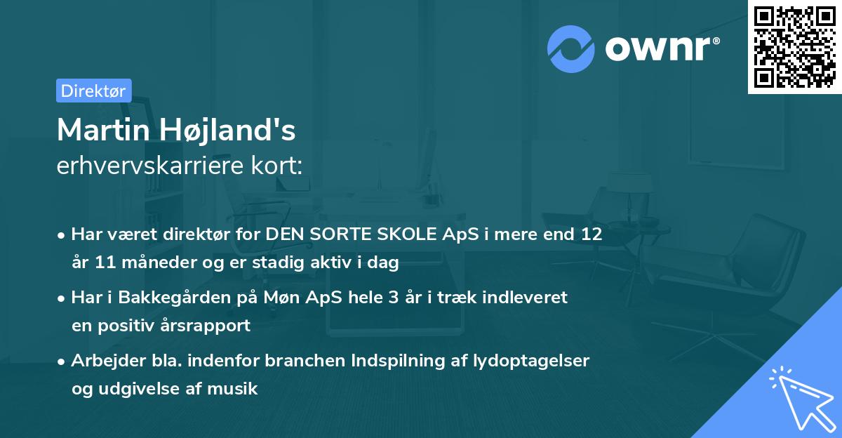 Martin Højland's erhvervskarriere kort