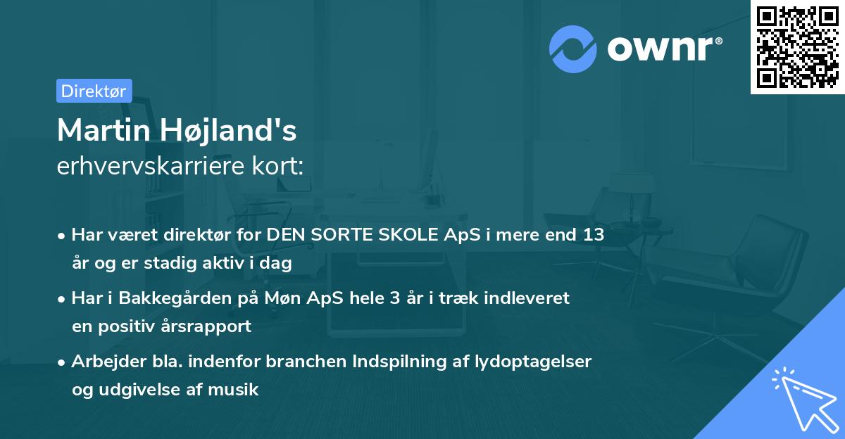 Martin Højland's erhvervskarriere kort