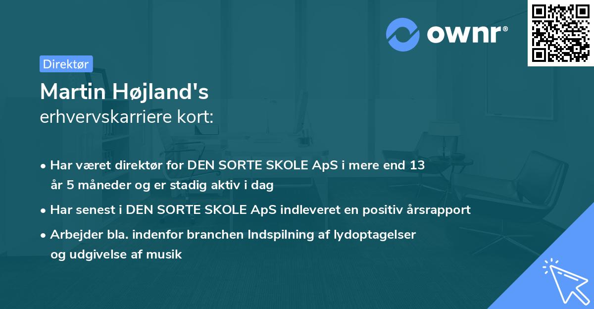 Martin Højland's erhvervskarriere kort