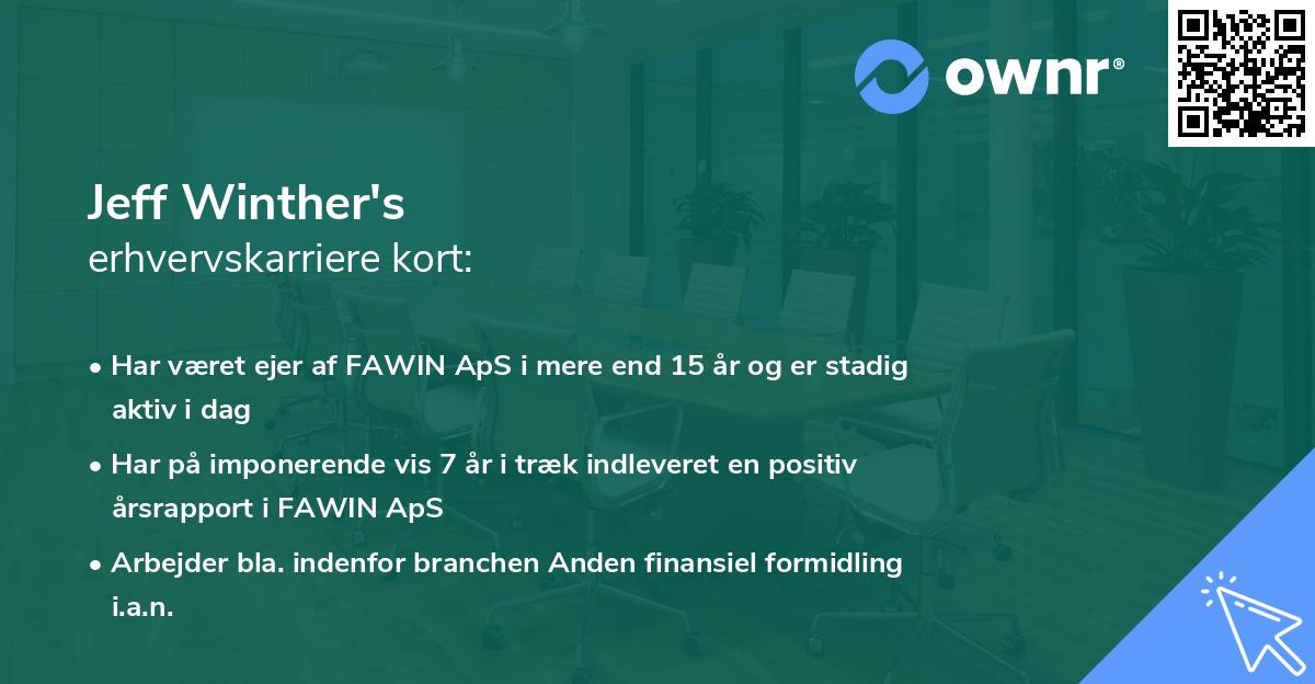 Jeff Winther's erhvervskarriere kort
