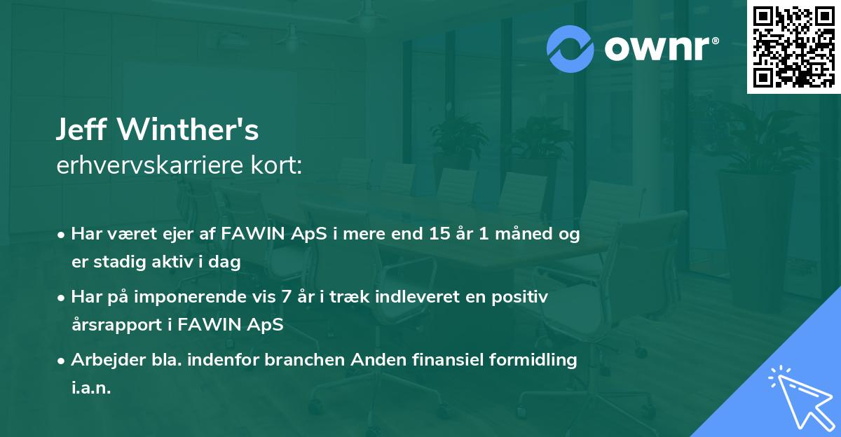 Jeff Winther's erhvervskarriere kort