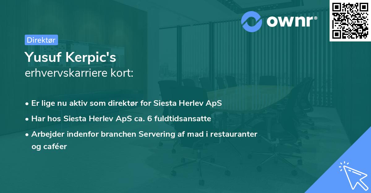 Yusuf Kerpic's erhvervskarriere kort