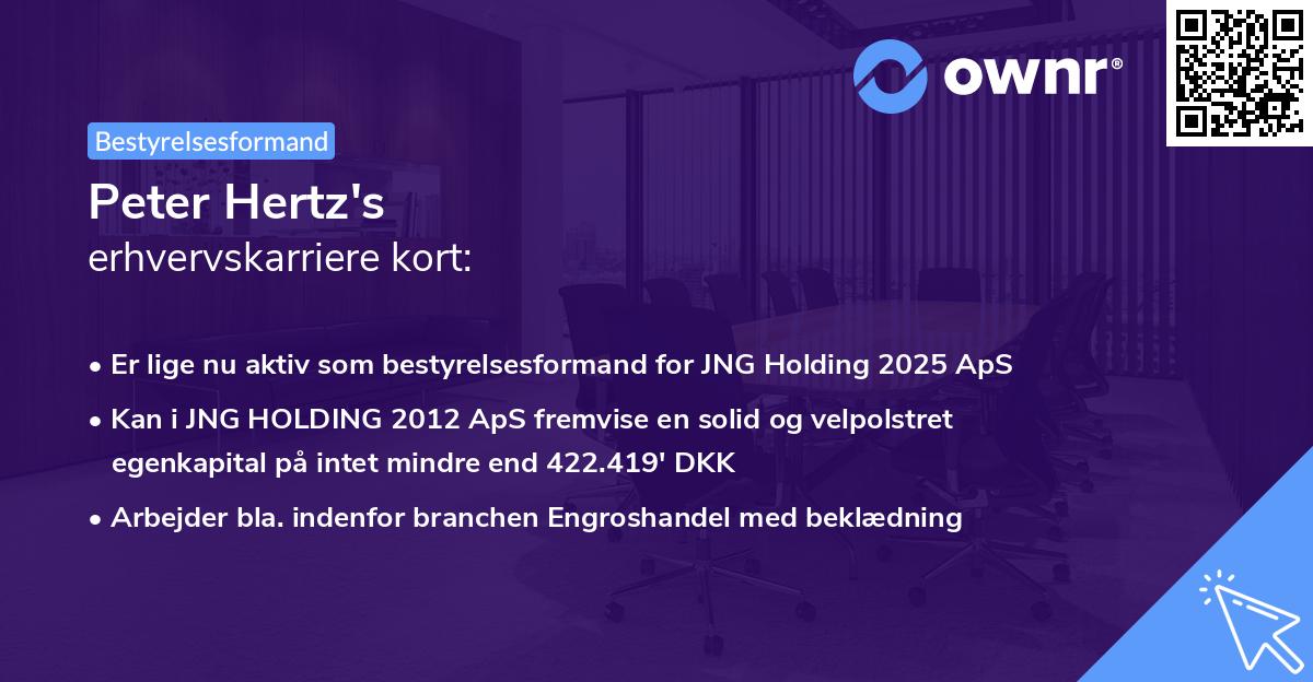 Peter Hertz's erhvervskarriere kort