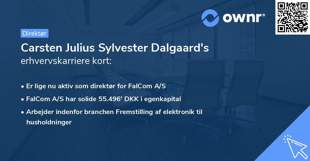 Carsten Julius Sylvester Dalgaard's erhvervskarriere kort