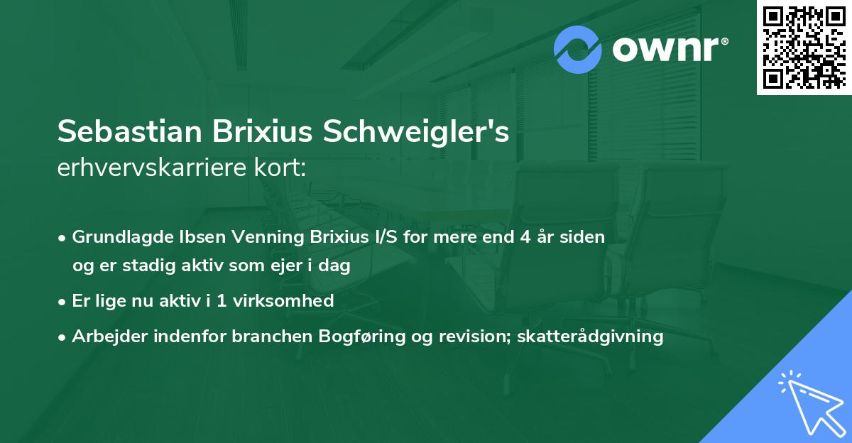 Sebastian Brixius Schweigler's erhvervskarriere kort