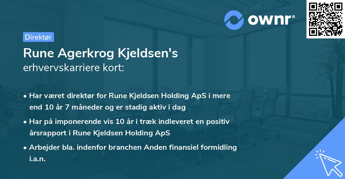 Rune Agerkrog Kjeldsen's erhvervskarriere kort