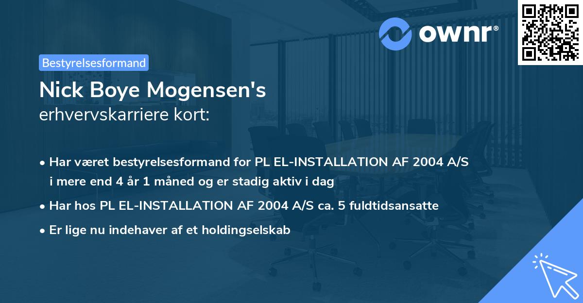 Nick Boye Mogensen's erhvervskarriere kort