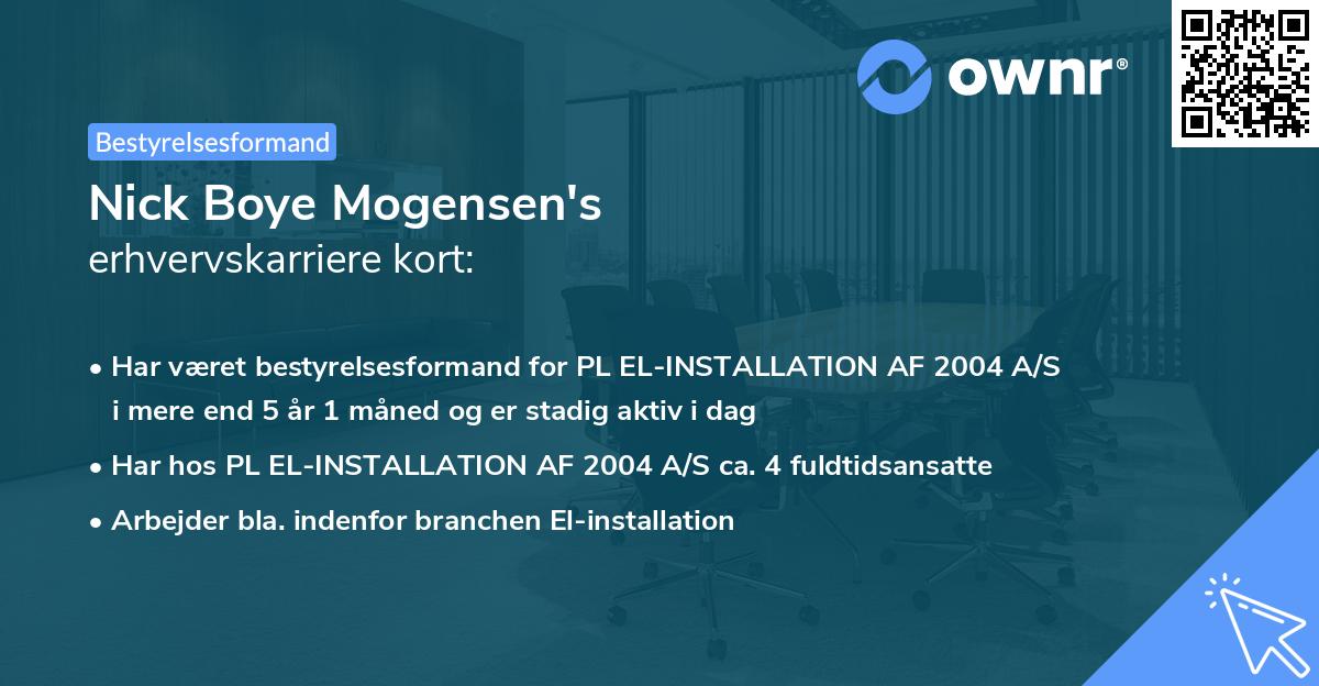 Nick Boye Mogensen's erhvervskarriere kort