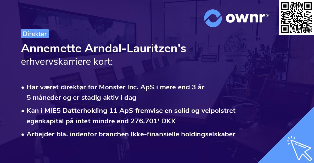 Annemette Arndal-Lauritzen's erhvervskarriere kort