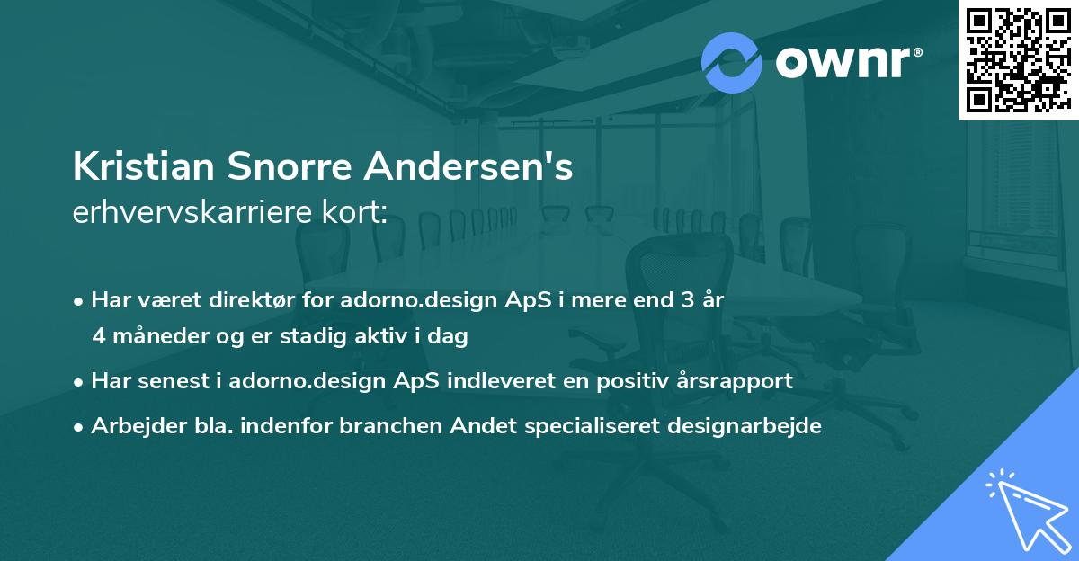 Kristian Snorre Andersen's erhvervskarriere kort