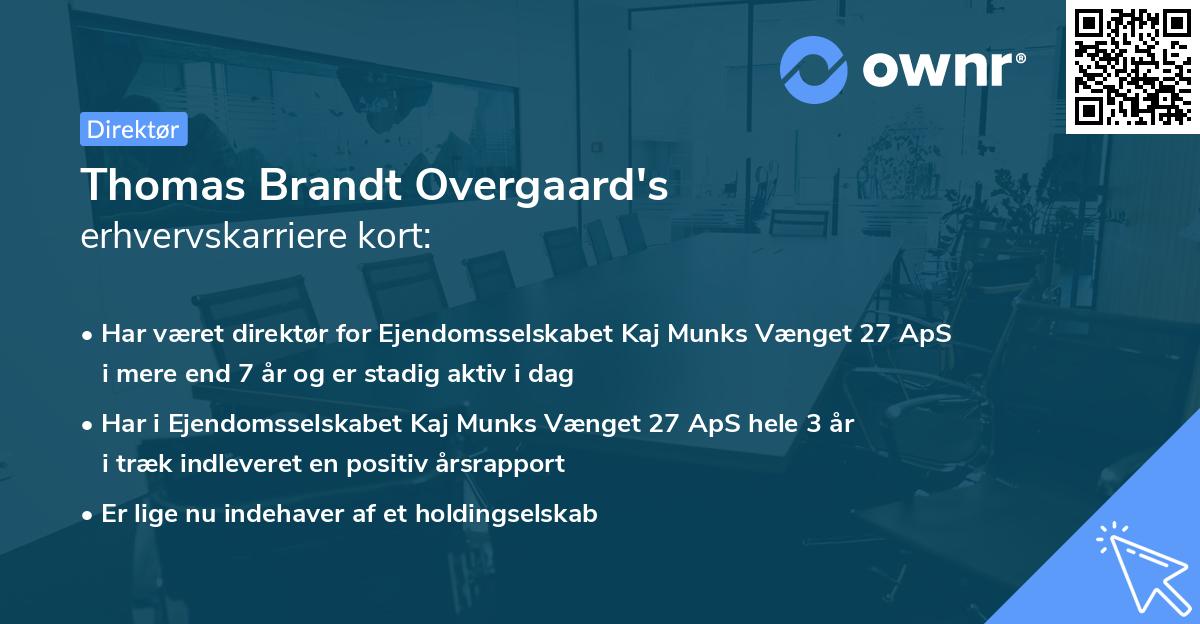 Thomas Brandt Overgaard's erhvervskarriere kort