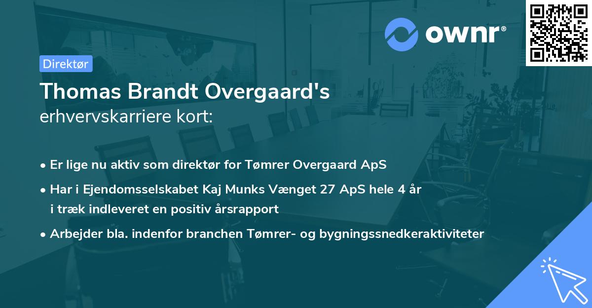 Thomas Brandt Overgaard's erhvervskarriere kort