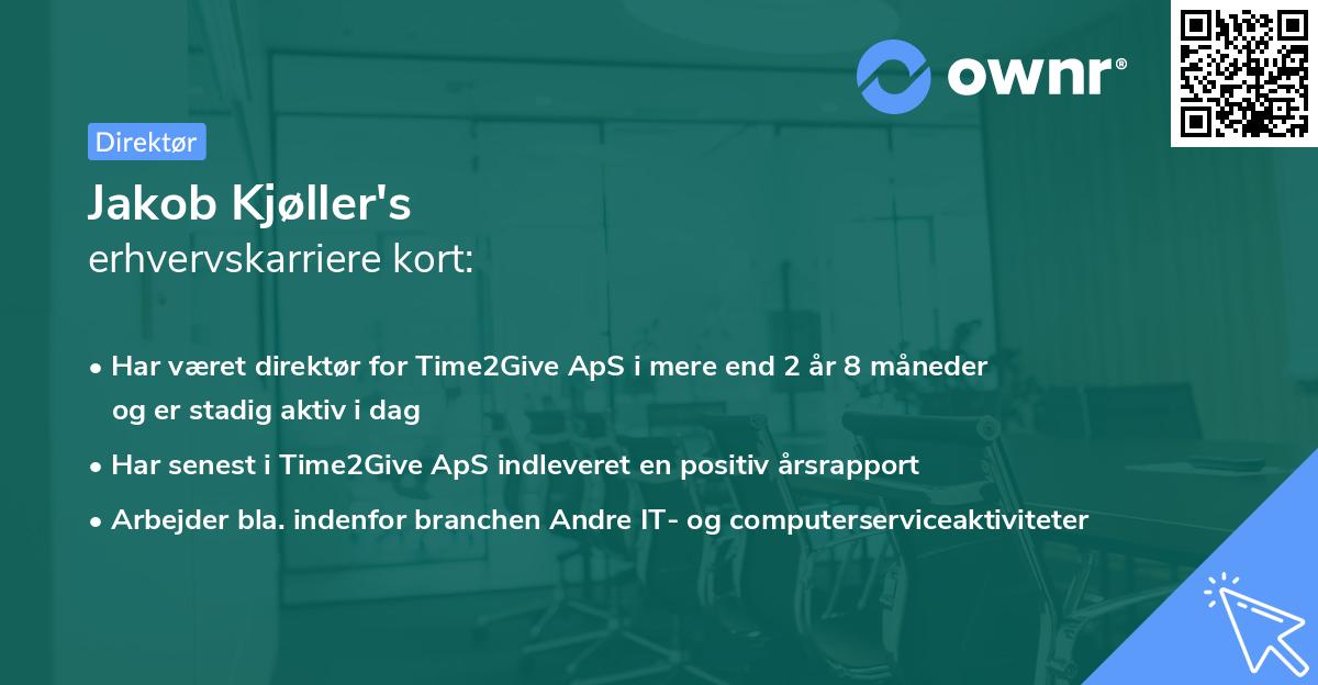 Jakob Kjøller's erhvervskarriere kort