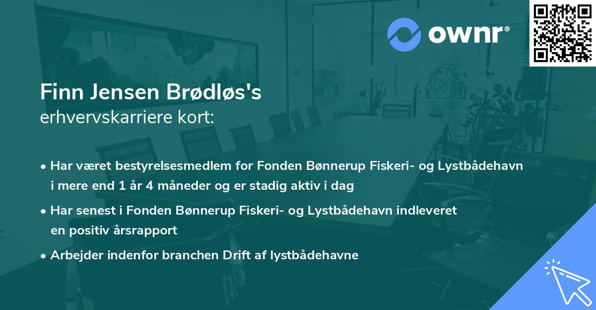 Finn Jensen Brødløs's erhvervskarriere kort