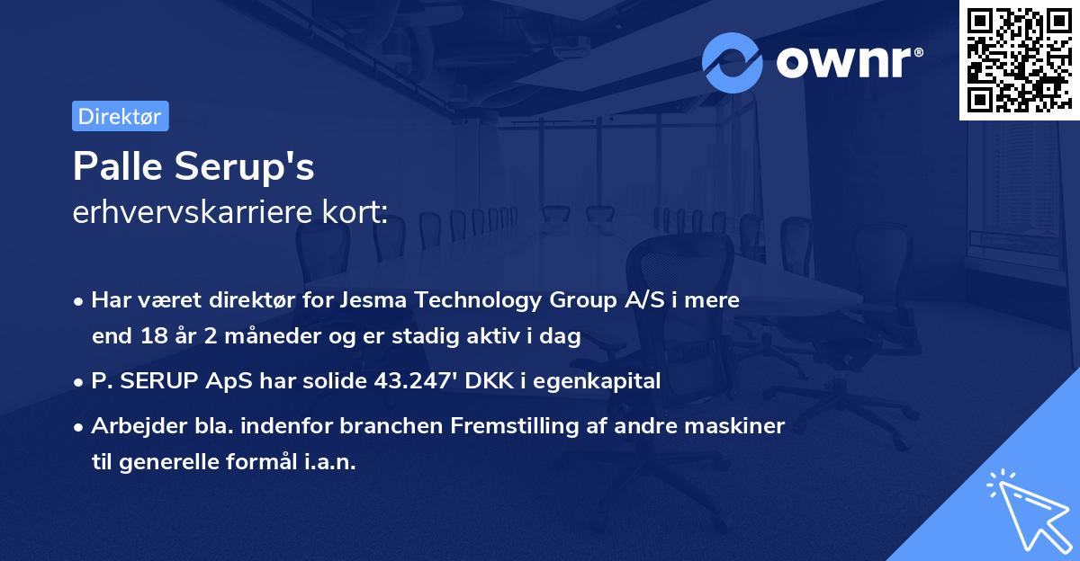 Palle Serup's erhvervskarriere kort