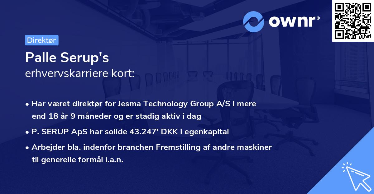 Palle Serup's erhvervskarriere kort