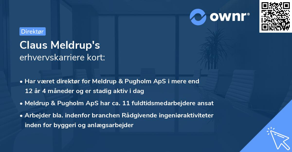 Claus Meldrup's erhvervskarriere kort