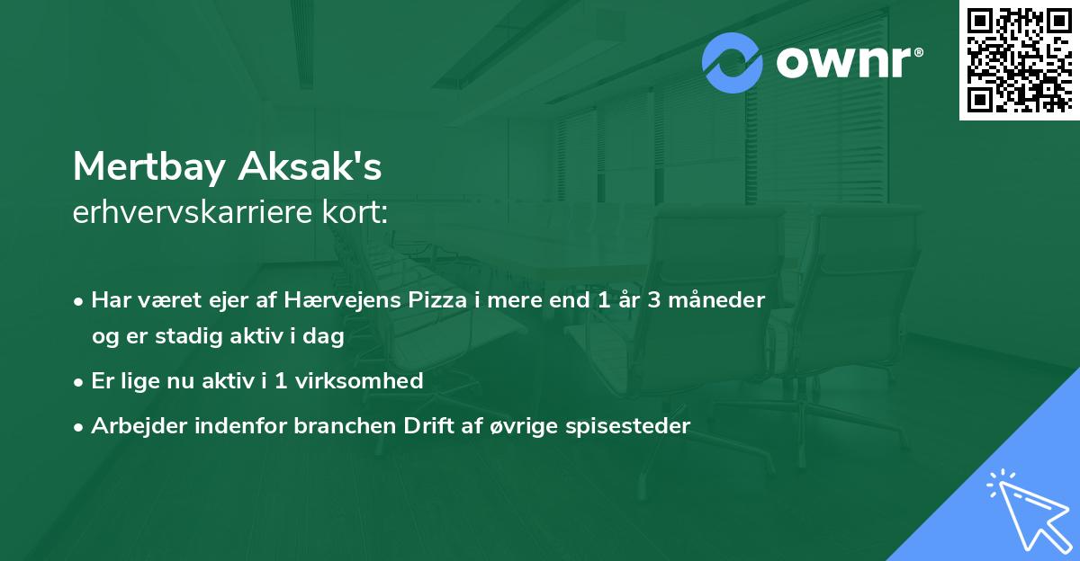 Mertbay Aksak's erhvervskarriere kort