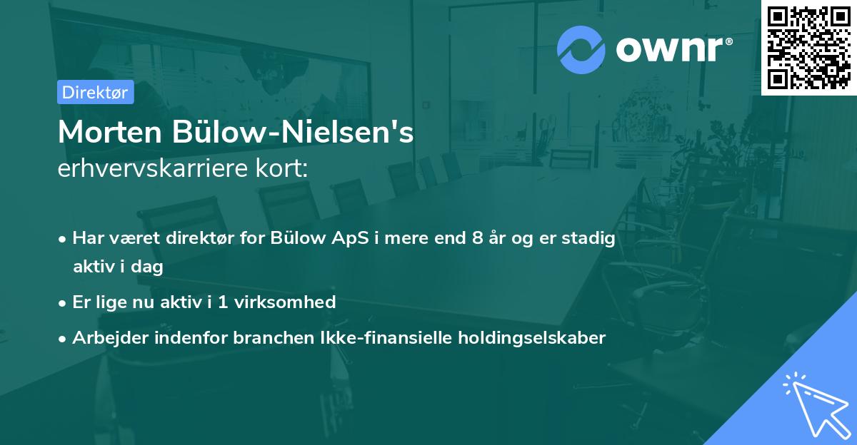Morten Bülow-Nielsen's erhvervskarriere kort