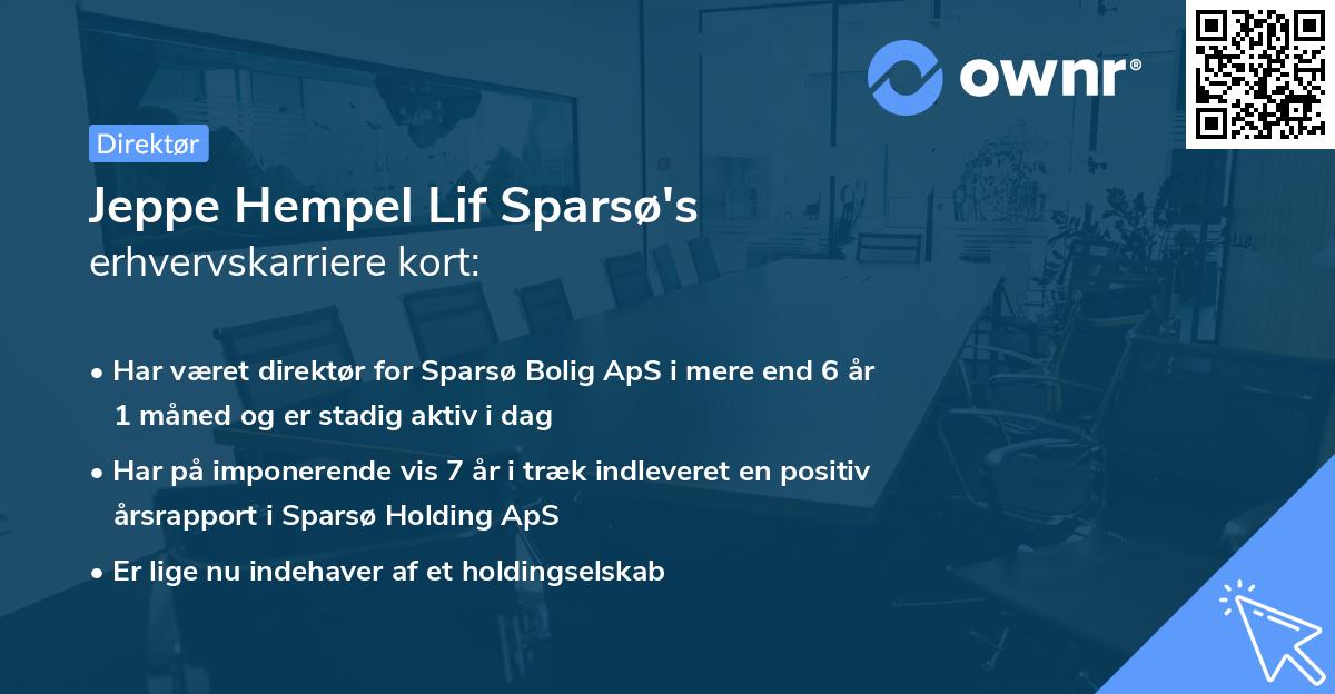 Jeppe Hempel Lif Sparsø's erhvervskarriere kort