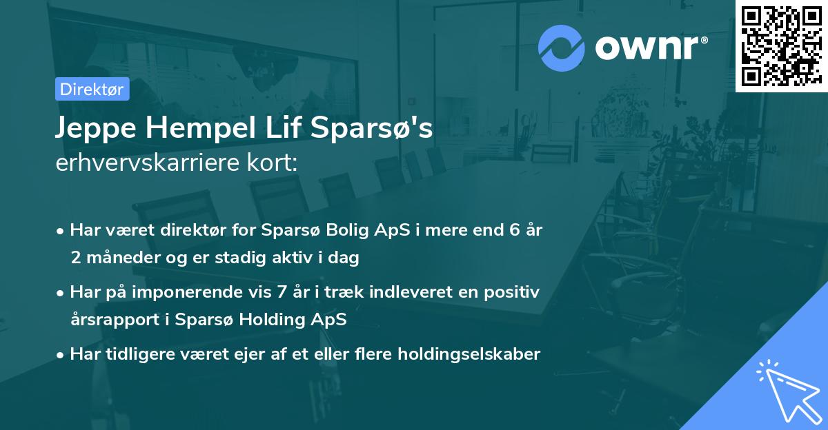 Jeppe Hempel Lif Sparsø's erhvervskarriere kort