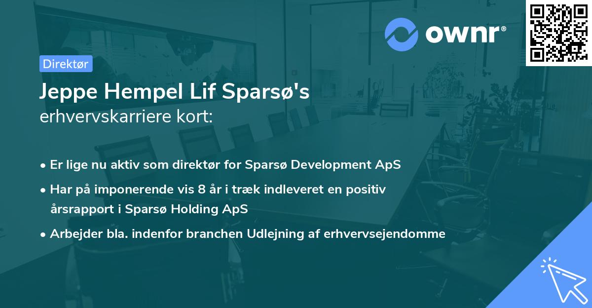 Jeppe Hempel Lif Sparsø's erhvervskarriere kort
