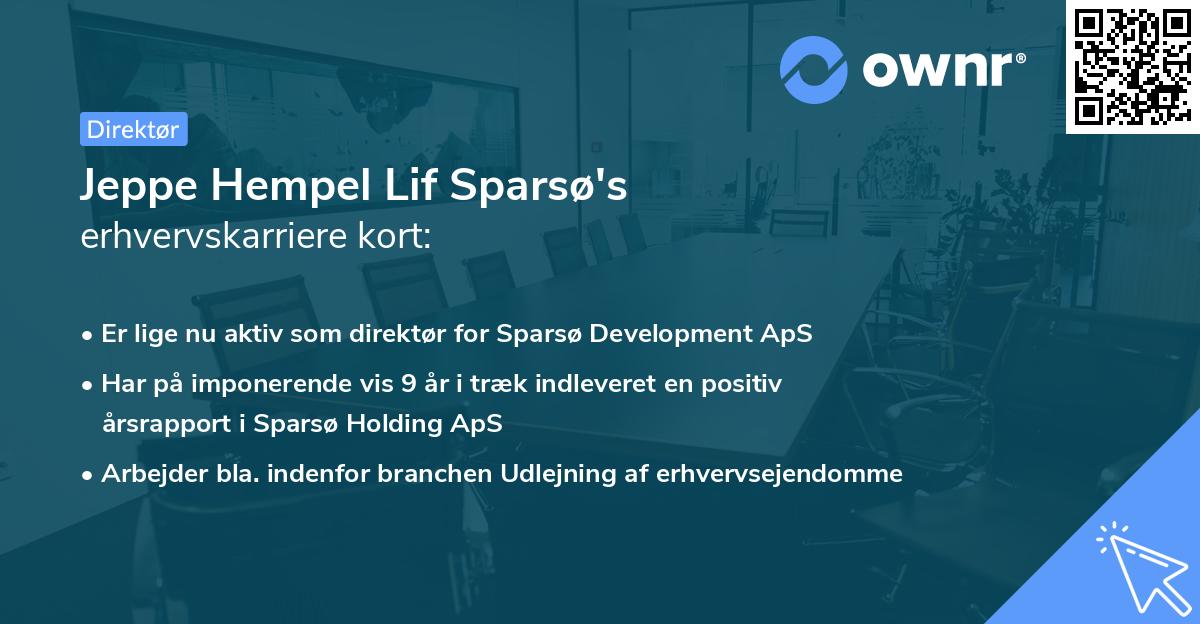 Jeppe Hempel Lif Sparsø's erhvervskarriere kort