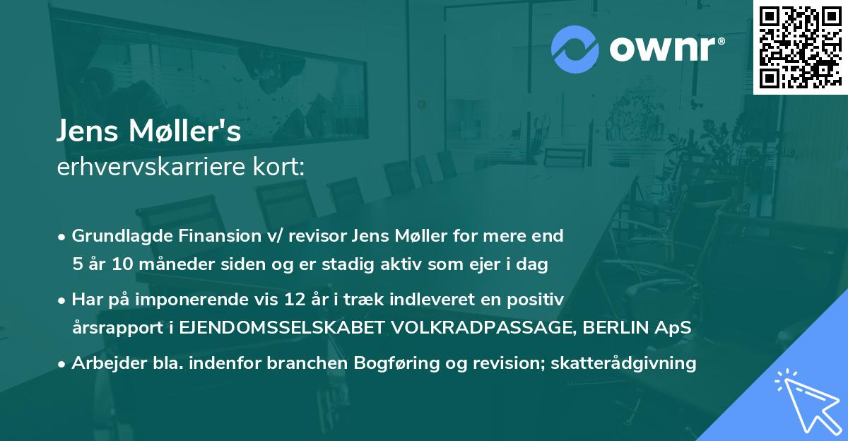 Jens Møller's erhvervskarriere kort
