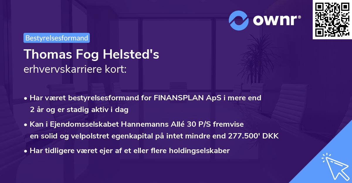 Thomas Fog Helsted's erhvervskarriere kort