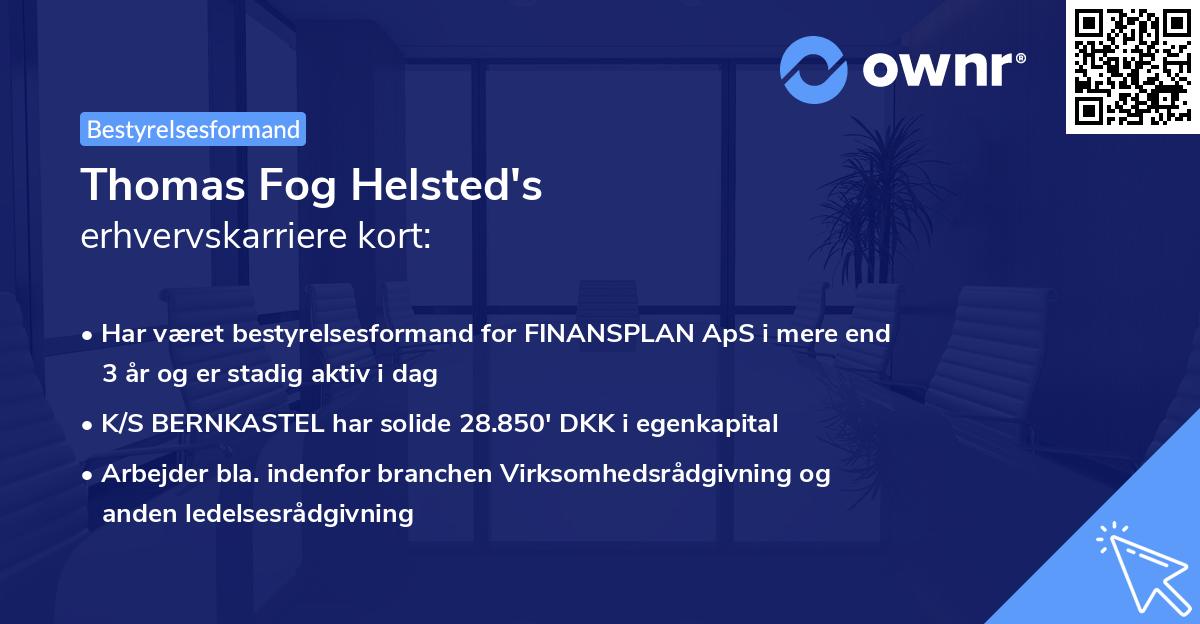 Thomas Fog Helsted's erhvervskarriere kort