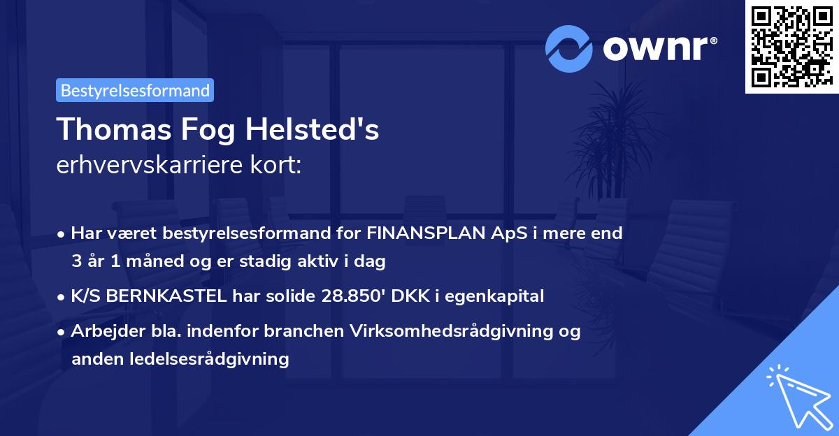 Thomas Fog Helsted's erhvervskarriere kort