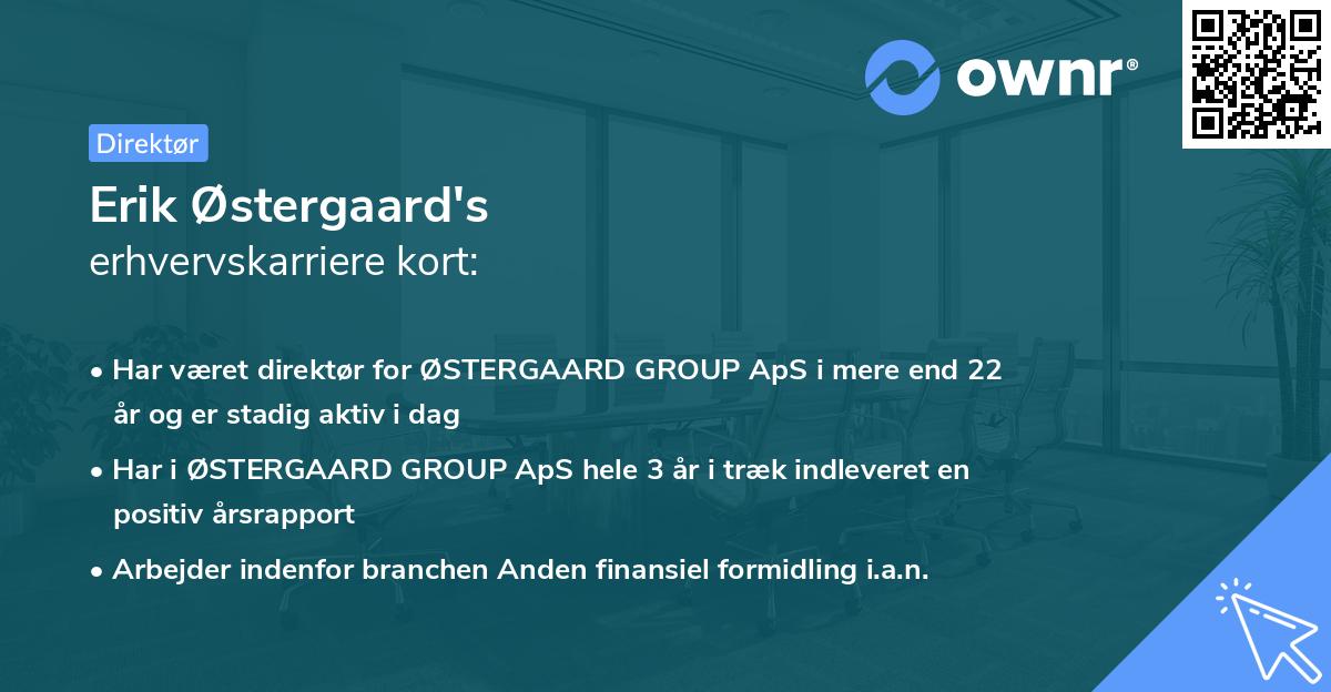 Erik Østergaard's erhvervskarriere kort