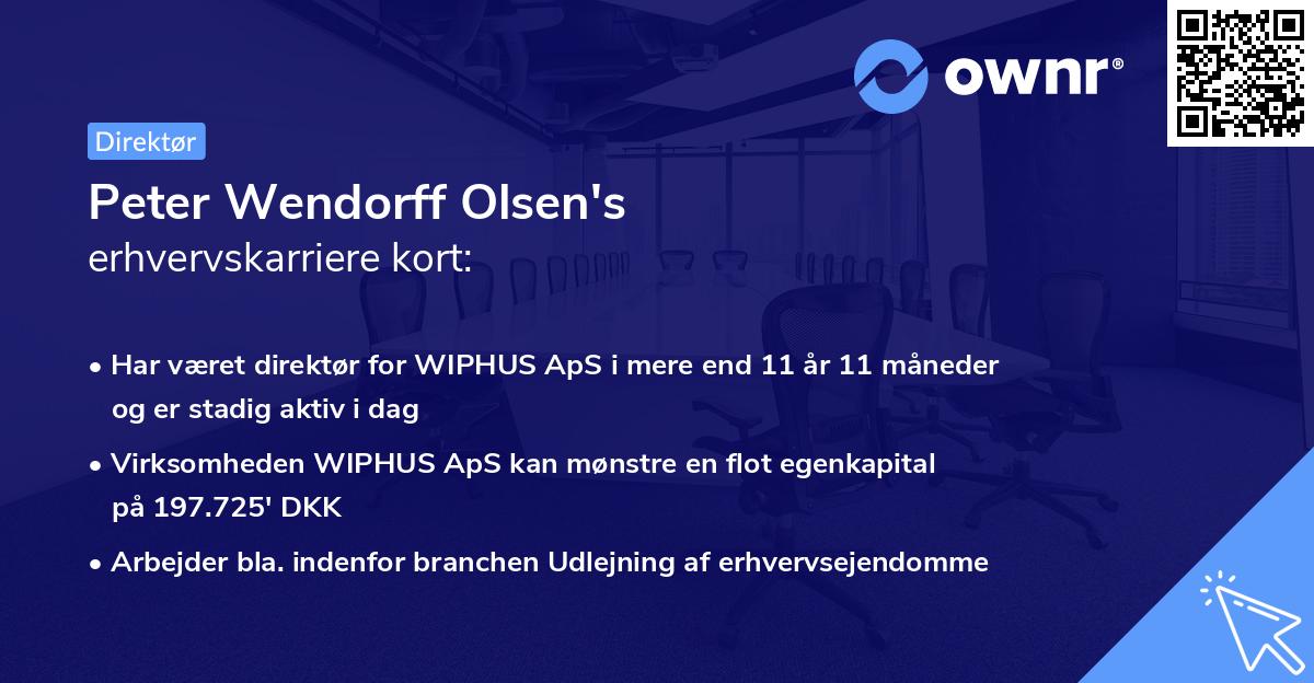 Peter Wendorff Olsen's erhvervskarriere kort
