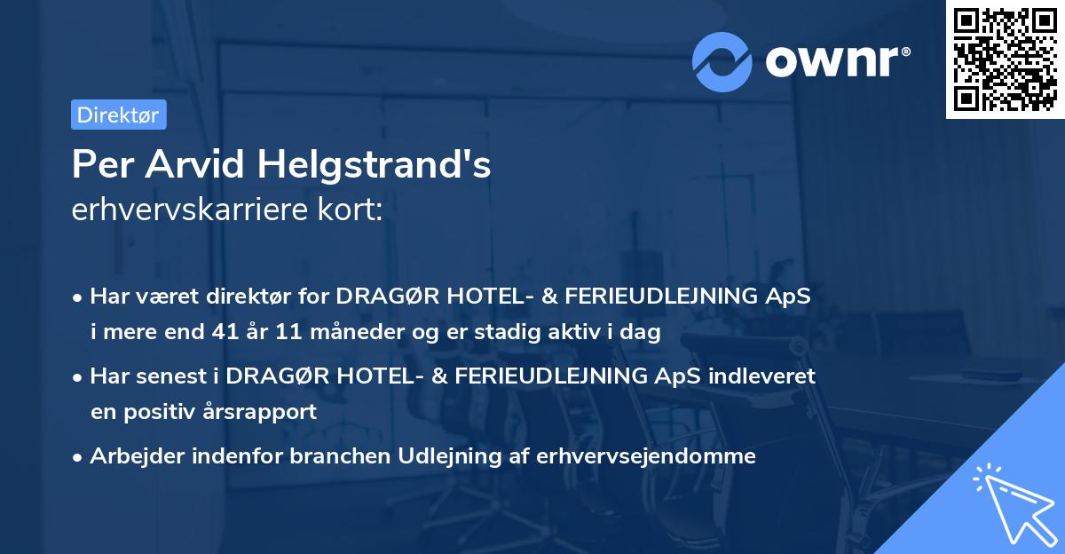 Per Arvid Helgstrand's erhvervskarriere kort