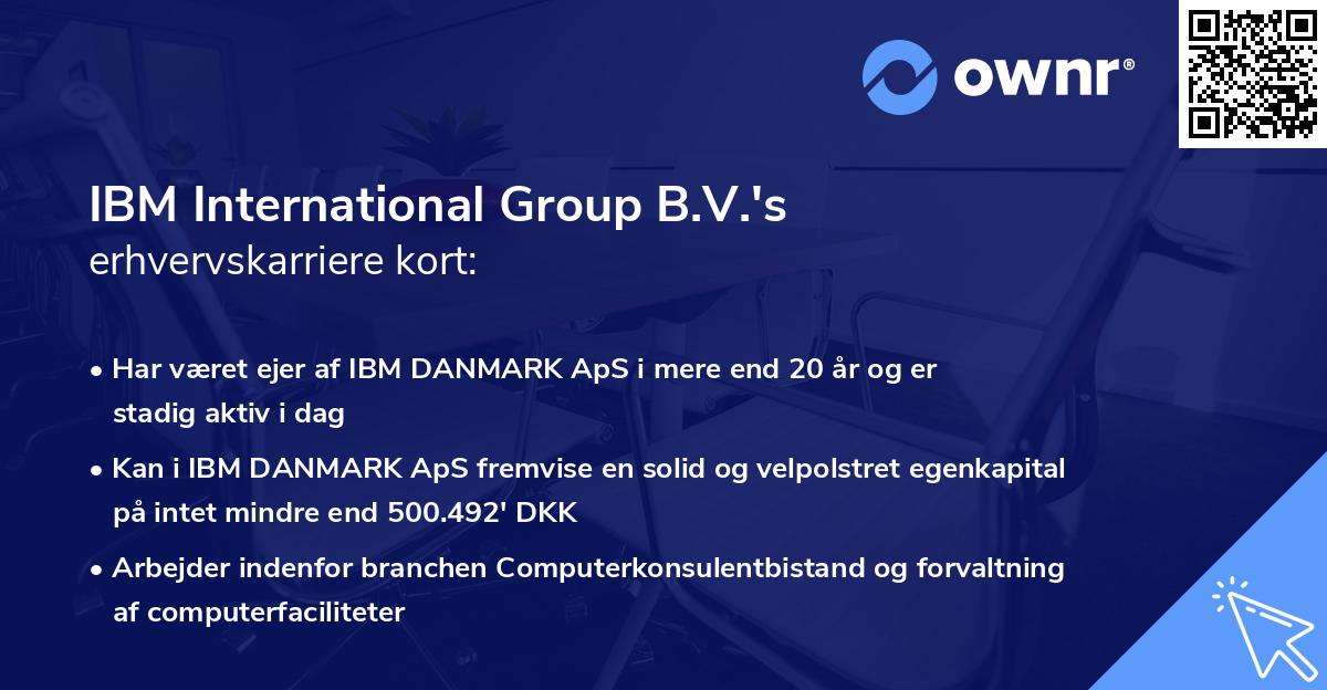 IBM International Group B.V.'s erhvervskarriere kort