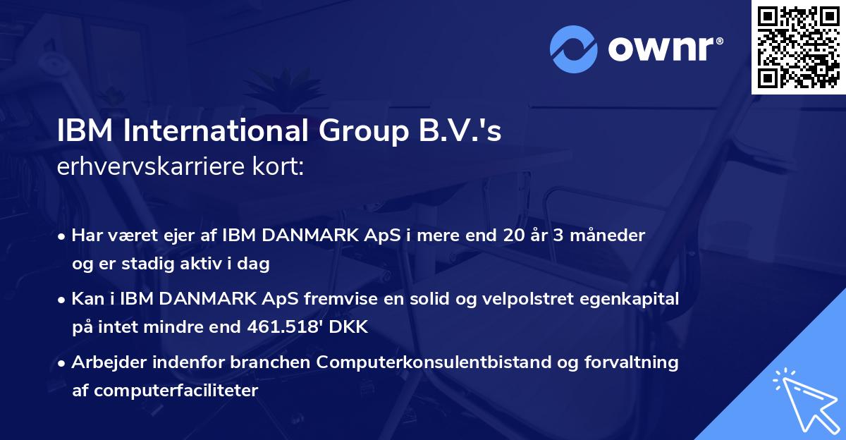 IBM International Group B.V.'s erhvervskarriere kort
