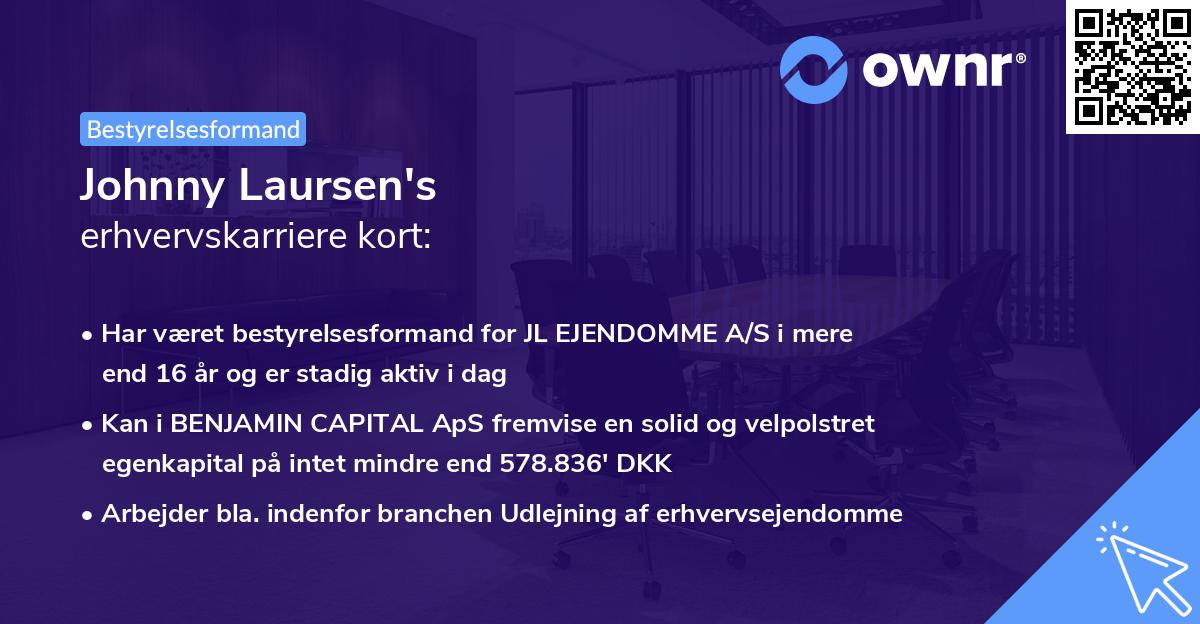 Johnny Laursen's erhvervskarriere kort