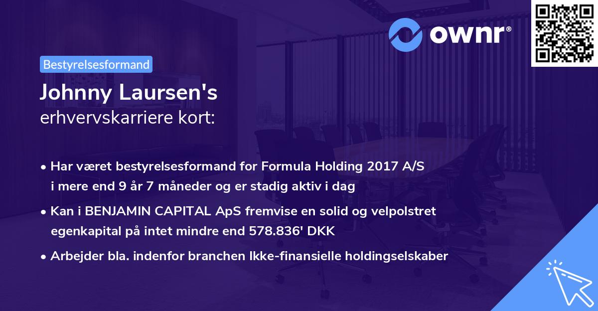 Johnny Laursen's erhvervskarriere kort