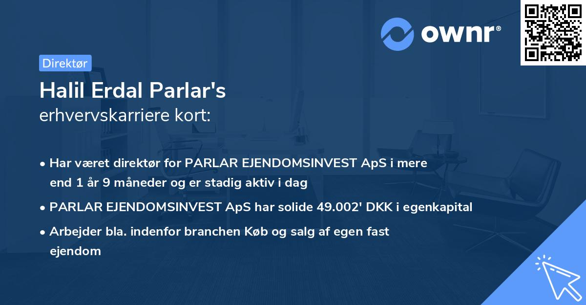 Halil Erdal Parlar's erhvervskarriere kort