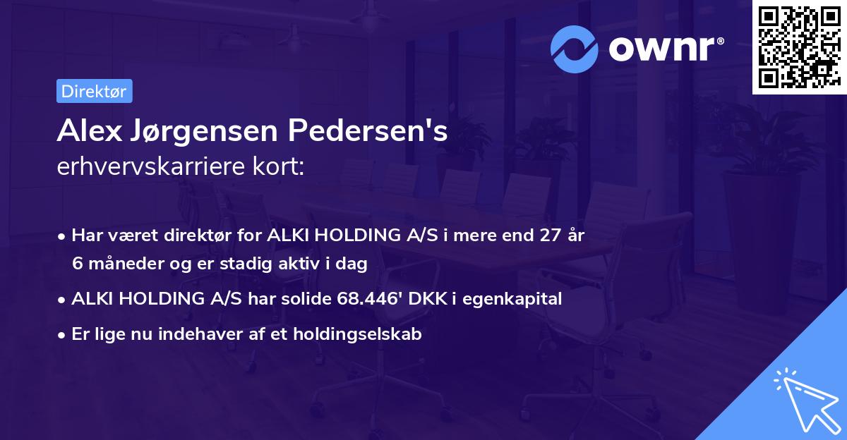 Alex Jørgensen Pedersen's erhvervskarriere kort