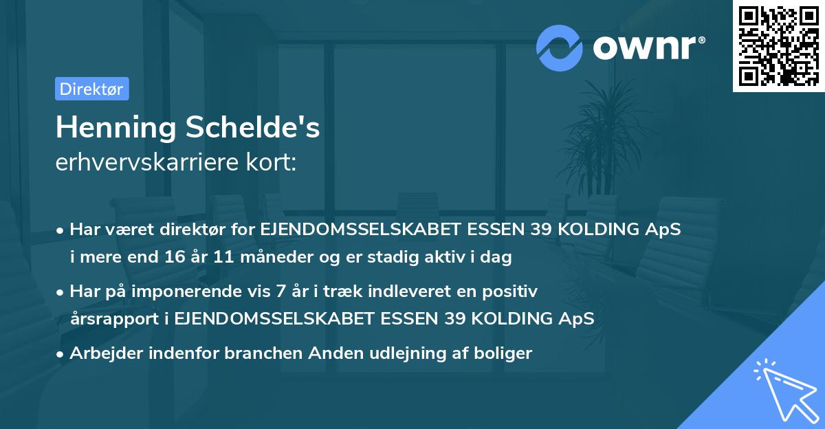 Henning Schelde's erhvervskarriere kort