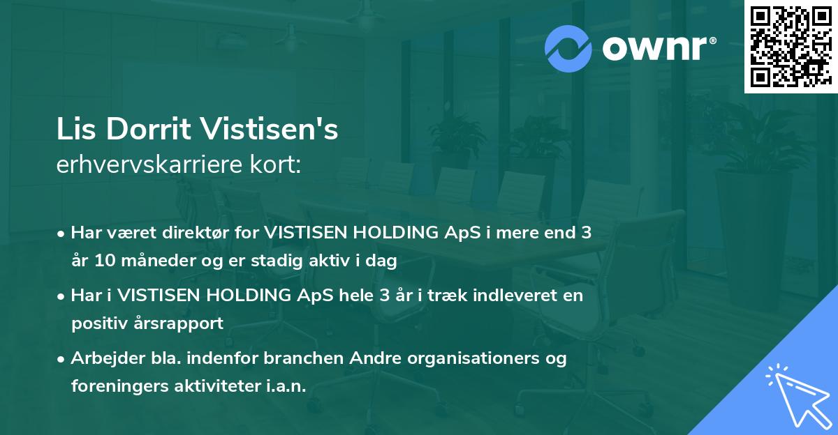 Lis Dorrit Vistisen's erhvervskarriere kort