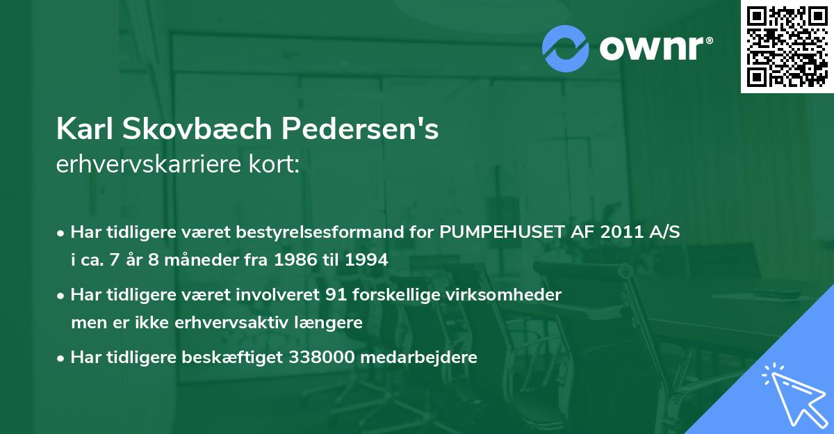 Karl Skovbæch Pedersen's erhvervskarriere kort