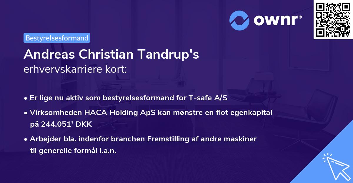 Andreas Christian Tandrup's erhvervskarriere kort