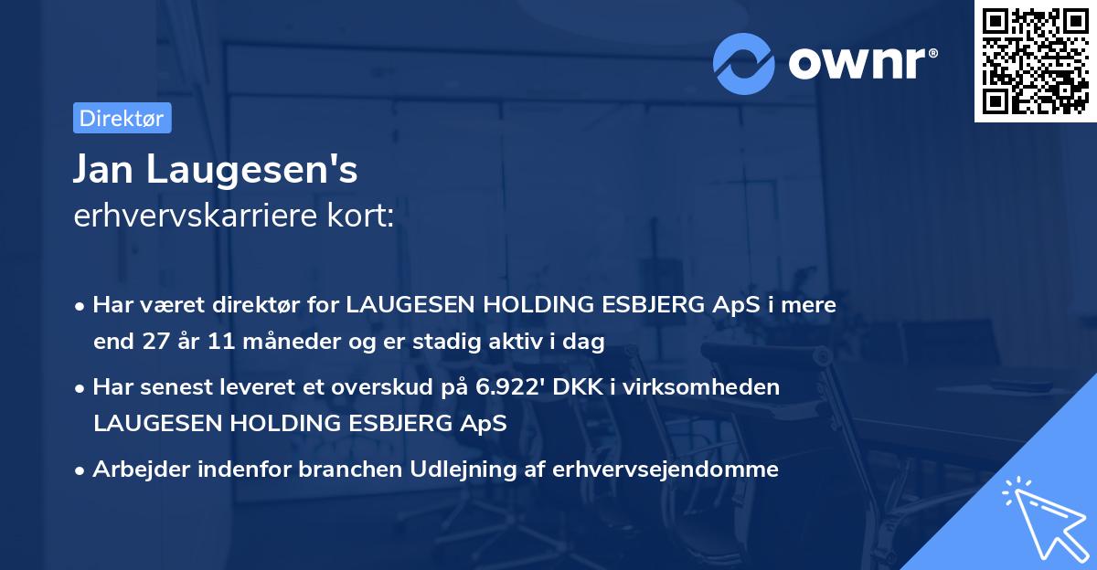 Jan Laugesen's erhvervskarriere kort