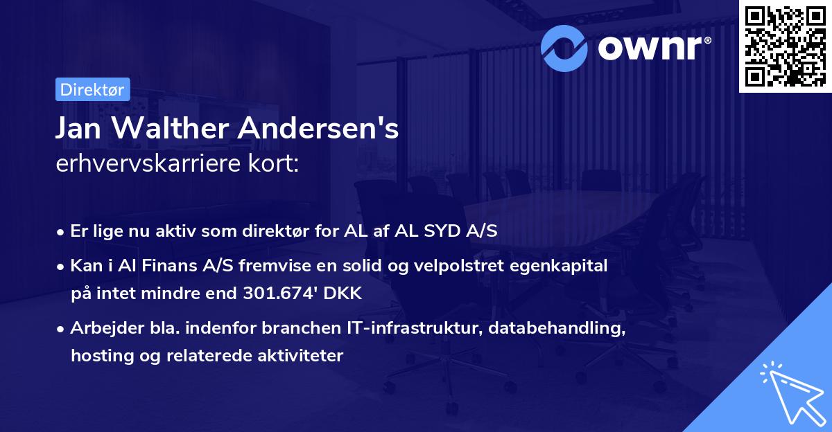Jan Walther Andersen's erhvervskarriere kort